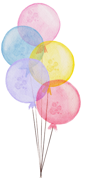 Watercolor Bunch of Colorful Balloons Icon