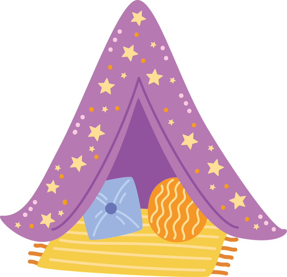 girl teepee illustration